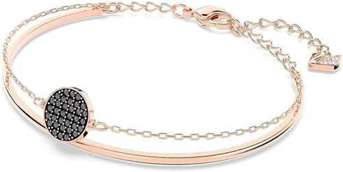 Vista 2 de Swarovski Brazalete Ginger, gris, baño de oro rosa 5389046, Chapado en tono oro rosa, cristal