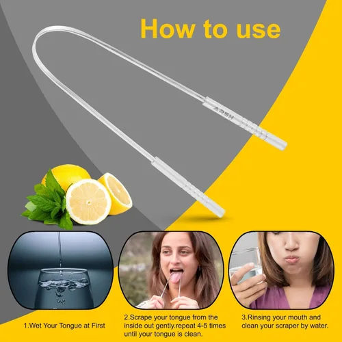 Vista 4 de Arsh - Raspador de lengua para adultos, limpiador de lengua de acero inoxidable para cuidado bucal e higiene, limpiador de lengua para hombres