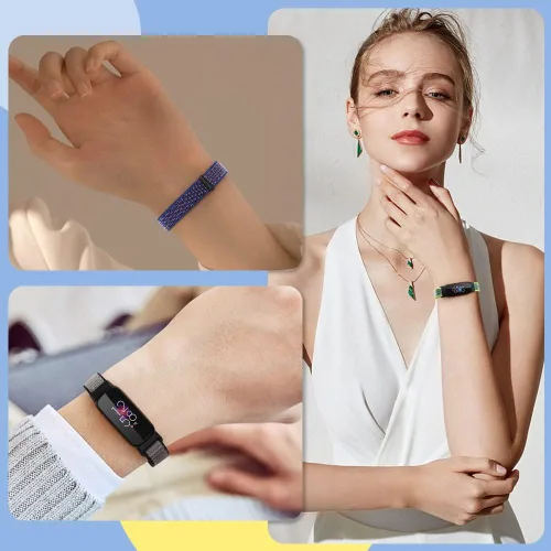 Vista 6 de Correas de nailon compatibles con correas Fitbit Luxe, correas deportivas de tela transpirable ajustable Solo Loop, pulsera de repuesto suave