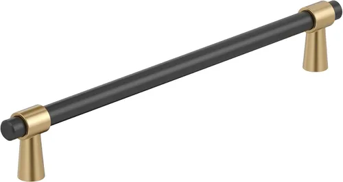 Vista 13 de Amerock BP37385FBG10 Mango de gabinete negro mate/níquel satinado Mango de gabinete de 3 pulgadas (76 mm) de centro a centro Mergence