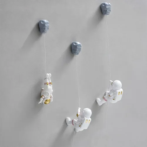 Vista 14 de 4 piezas de decoración de pared de planetas del espacio exterior – Esculturas de pared 3D modernas para sala de estar y dormitorio – Decoración
