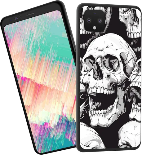 Vista 124 de Funda delgada para Google Pixel 4 XL, funda delgada de silicona de TPU suave a prueba de golpes para Google Pixel 4 XL, cruz negra