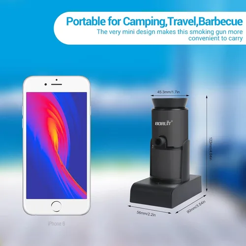 Vista 7 de BORUIT Pistola para Ahumar Cóctel Incluye Virutas de Madera y Accesorios, Ahumador Portátil para Bebidas, Kit de Infusión de Humo