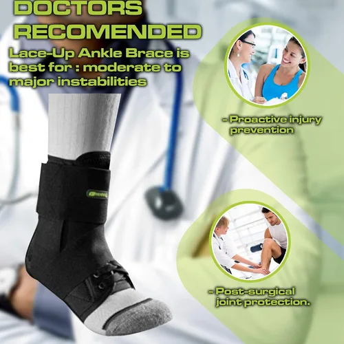 Vista 3 de SENTEQ Tobillera con correa estabilizadora, soporte de tobillo de grado médico para hombres y mujeres activos. Mejor para rehabilitación