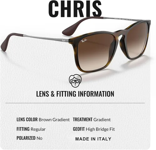 Vista 4 de Ray-Ban RB4187 CHRIS Square Shaped Sunglasses for Men & Women with Official RAYBAN Eyewear Kit