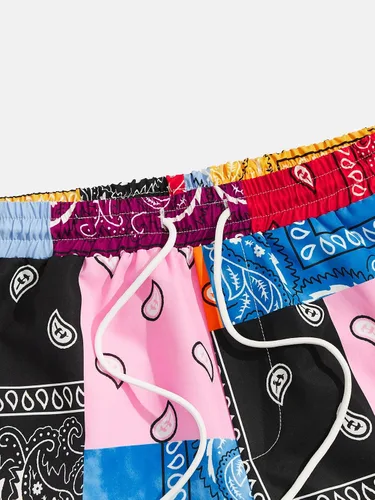 Vista 5 de Cozyease Pantalones cortos gráficos para hombre, cómodos, elásticos, casuales, para verano, entrenamiento, atlético, gimnasio, pantalones cortos