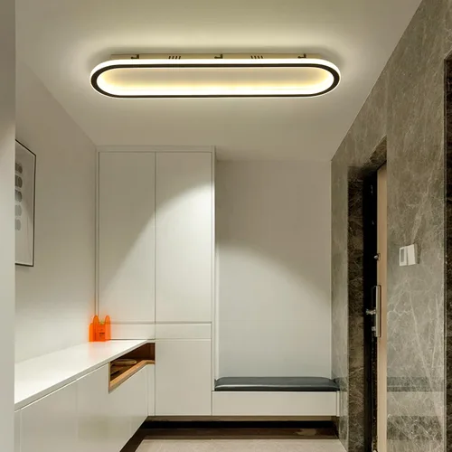 Vista 19 de Lámpara de techo LED moderna, anillo negro empotrado, lámpara de techo con control remoto, lámpara de techo acrílica para dormitorio, pasillo, isla