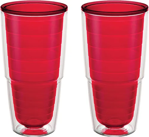 Vista 21 de Tervis Vaso aislado de mesa transparente y colorido fabricado en Estados Unidos con doble pared, taza de viaje que mantiene las bebidas frías