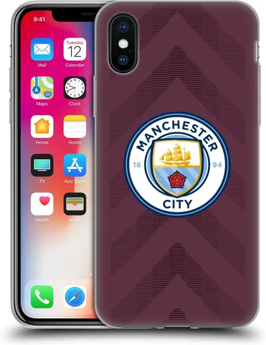 Vista 166 de Head Case Designs Funda de gel con licencia oficial del Manchester City Man City FC Away 2022/23 [protección de grado militar] compatible con Apple