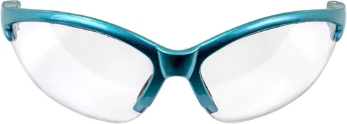 Vista 2 de Global Vision Eyewear Cougar - Gafas de seguridad de laboratorio para mujer con montura turquesa y lentes transparentes