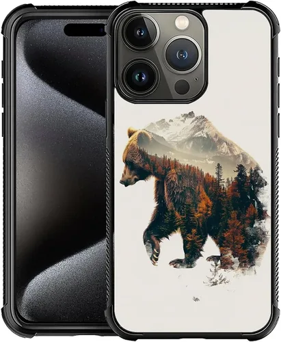 Vista 136 de Funda compatible con iPhone 8 Plus, diseño de oso de bosque otoñal, a prueba de golpes, antiarañazos, carcasa trasera de policarbonato duro