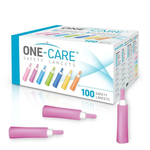 Vista 6 de ONE-CARE Lancetas de seguridad, activadas por contacto, 28G x 0.071 in, caja de 100, pruebas de diabetes, estéril, de un solo uso (28G x 0.071 in)