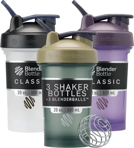 Vista 13 de BlenderBottle Classic V2 - Botella agitadora de plástico de 28 onzas, los colores pueden variar, paquete de 2