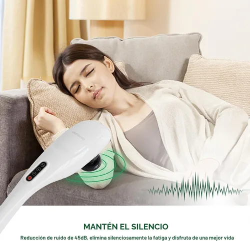 Vista 2 de MEGAWISE Masajeador de espalda de mano Masaje de percusión de tejido profundo para espalda, cuello, hombros, cintura y piernas (blanco hueso)