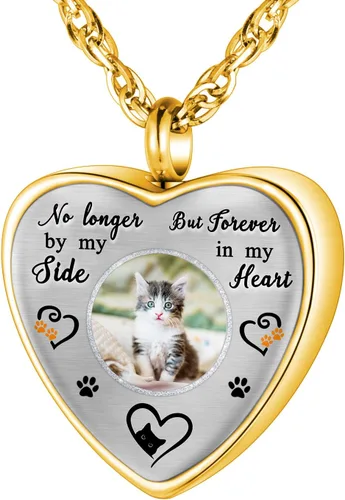 Vista 17 de XIUDA Collar de urna con foto personalizada para cenizas, collar de cenizas con foto personalizada, joyería de cremación para mujeres, collar