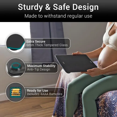 Vista 4 de Vive Precision Báscula inteligente – Báscula digital de baño para peso corporal con Bluetooth y sincronización de aplicaciones Vive – Monitor