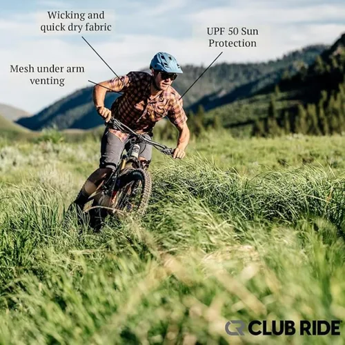 Vista 2 de Club Ride Apparel New West - Camiseta de ciclismo de manga corta para hombre, camiseta deportiva con ajuste a presión, camiseta de equitación UPF 50