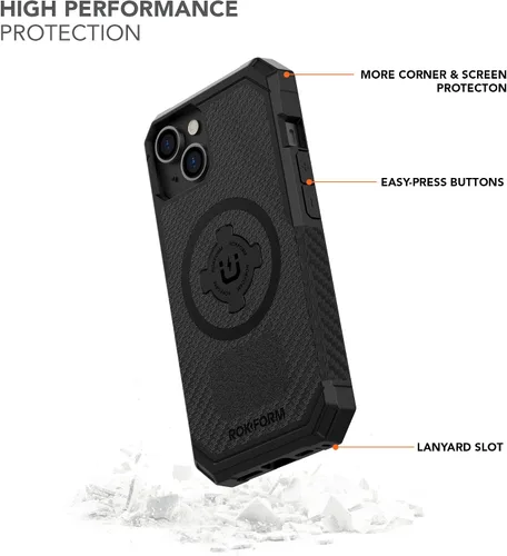 Vista 2 de Rokform - Funda para iPhone 14, Serie Rígida, Magnética Dual, Cubierta para iPhone con RokLock de Bloqueo Giratório, Equipo Protector para Apple