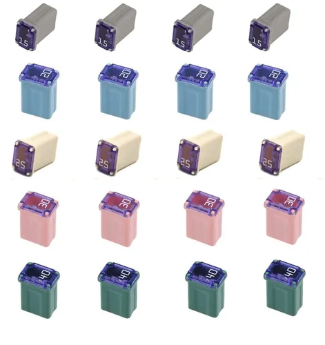 Vista 8 de 10 fusibles de micro cartucho de 20 amperios para automóvil, fusible micro hembra, fusibles tipo Mcase FMM de soplado lento, fusibles de bajo perfil