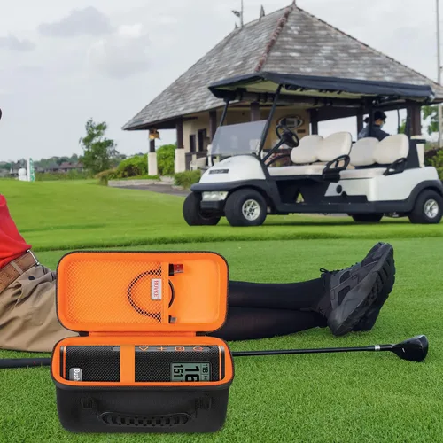 Vista 7 de BOVKE Funda de transporte para altavoz GPS de golf Bushnell Wingman View, buscador de rango, soporte magnético de almacenamiento de viaje Negro