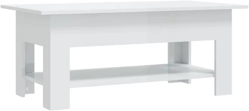 Vista 3 de Coffee Table High Gloss White 40.2x21.7 x16.5 Engineered Wood Modern Coffee for Living Room Dining Center Table for Mesas De Centro para Sala for