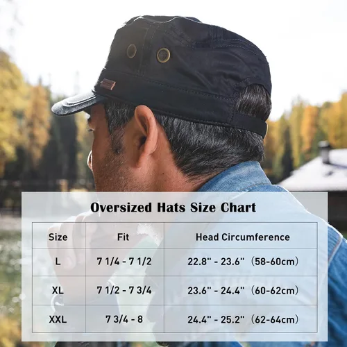 Vista 3 de Comhats Gorras militares de cadete para hombre, talla L, XL, XXL, para senderismo, pesca