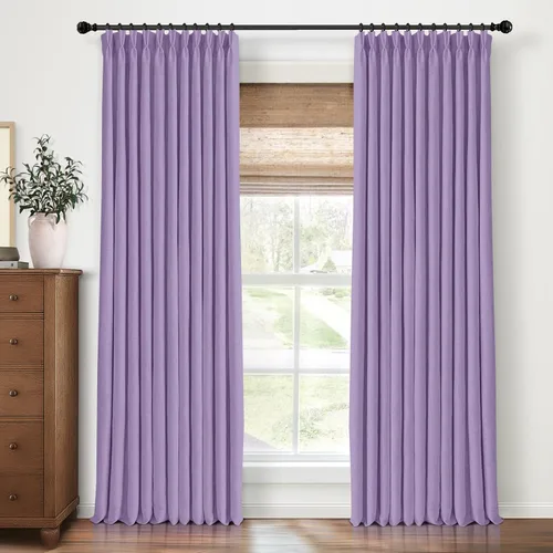 Vista 35 de CAPALOCA Cortinas extra de 60 pulgadas de ancho 100% opacas de 96 pulgadas Desnudo Natural