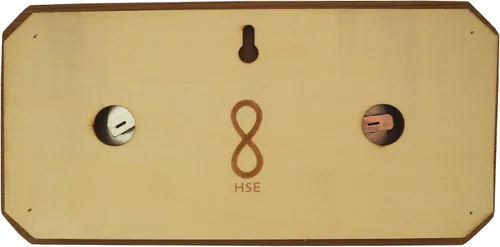 Vista 2 de HSE - Termómetro e higrómetro para sauna de cedro, instrumento mecánico 2 en 1 con diseño minimalista y esferas de vidrio (vertical)