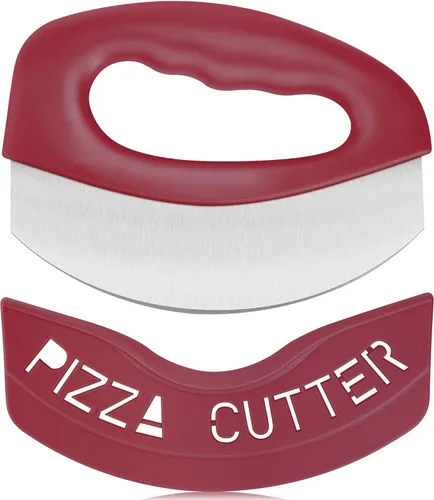 Vista 9 de Urbanstrive Cortador de Pizza de Acero Inoxidable para Trabajo Pesado con Tapa, Cuchillo de Pizza de Hoja Súper Afilada Cortador de Pizza Balancín