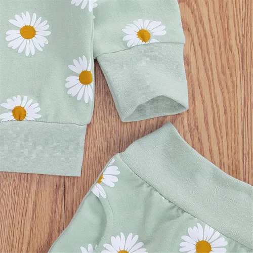Vista 6 de Karwuiio Conjunto de ropa para bebé recién nacida, sudadera + pantalones + diadema, conjunto de 3 piezas para otoño e invierno