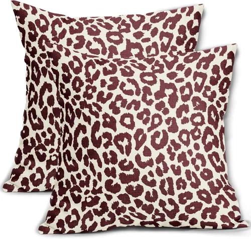 Vista 41 de Juego de 2 fundas de almohada con estampado de leopardo negro de 16 x 16 pulgadas, diseño de animal de guepardo, chinoiserie, fundas de almohada