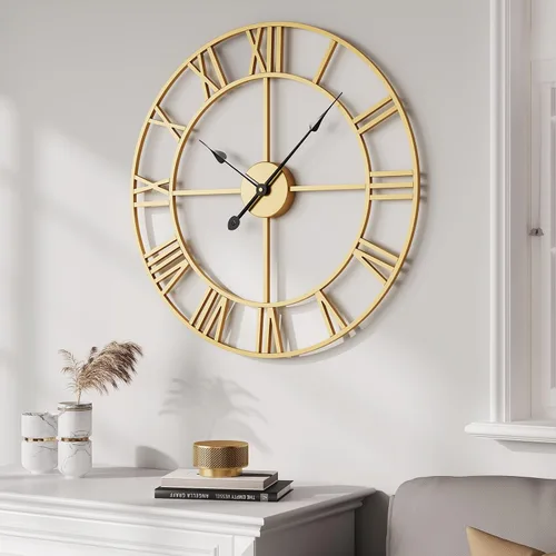 Vista 33 de Cuspin Reloj de pared de 24 pulgadas con engranajes, reloj de metal