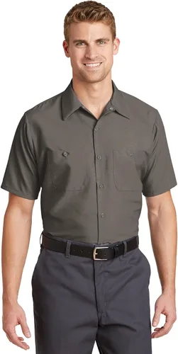 Vista 10 de Red Kap Camisa de uniforme de manga larga para hombre Negro