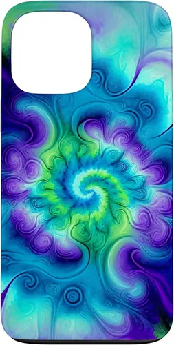 Vista 24 de Tie Dye Colorido Azul Cian Púrpura Verde Diseño Caso para iPhone 17