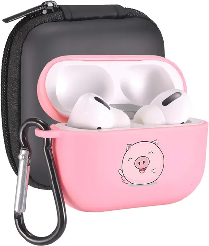 Vista 9 de Funda de mariposas rosas para AirPods Pro con llavero, diseño de animales lindos funda protectora de TPU suave compatible con AirPods Pro Charging