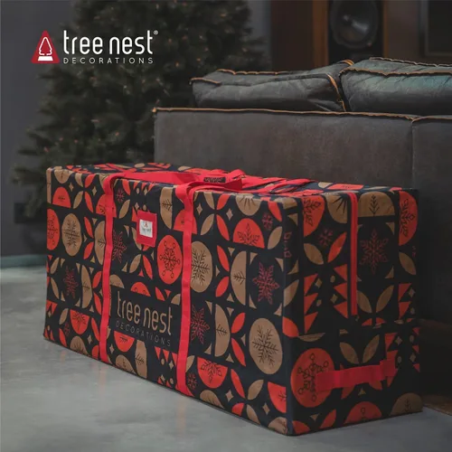 Vista 3 de Tree Nest Oxford Bolsa de almacenamiento para árbol de Navidad, 7.5 pies, con ruedas, impermeable, rectangular, elegante, cierre de cremallera