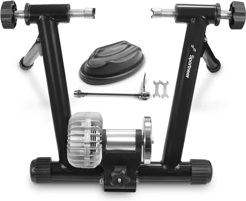 Vista 6 de Sportneer Bike Trainer - Fluid Stationary Bike Stand for 26-29" & 700C Wheels - Auto Resistance Control Bike Trainer Stand for Indoor Riding with