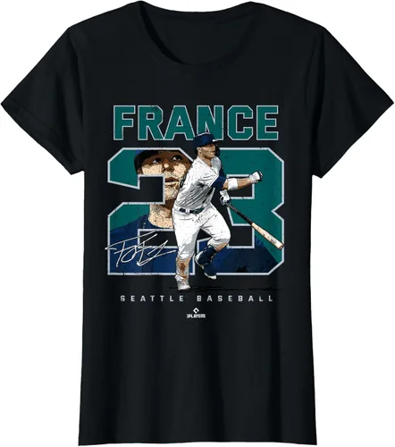 Vista 20 de Number and Portrait Ty France Seattle MLBPA Camiseta, Negro