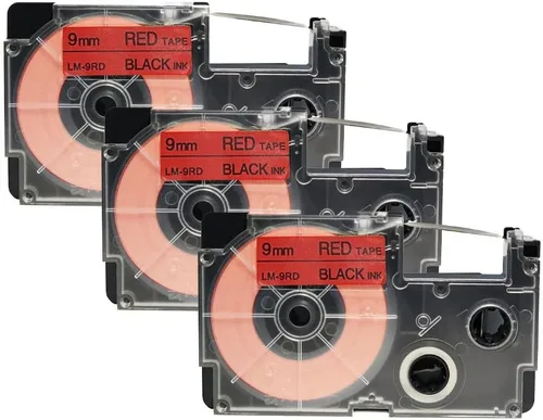 Vista 13 de LW cintas compatibles 3/8" Series label-it cintas, Negro y azul
