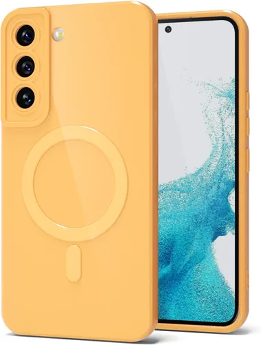 Vista 121 de Svanove Funda magnética de silicona para Samsung Galaxy S22, compatible con Magsafe, bonita funda para mujer, goma de gelatina brillante delgada