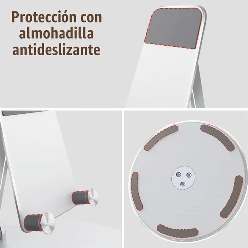 Vista 3 de Soporte giratorio e inclinable para Echo Hub y iPads/tablets de 4 a