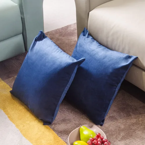 Vista 12 de Juego de 2 fundas de almohada decorativas de terciopelo caqui de 18 x 18 pulgadas para sofá, silla, cama, funda de almohada cuadrada de gamuza suave