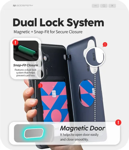 Vista 229 de GOOSPERY Parachoques magnético para puerta compatible con Galaxy S9 Plus, tarjetero tipo billetera con cierre automático por iman, funda protectora