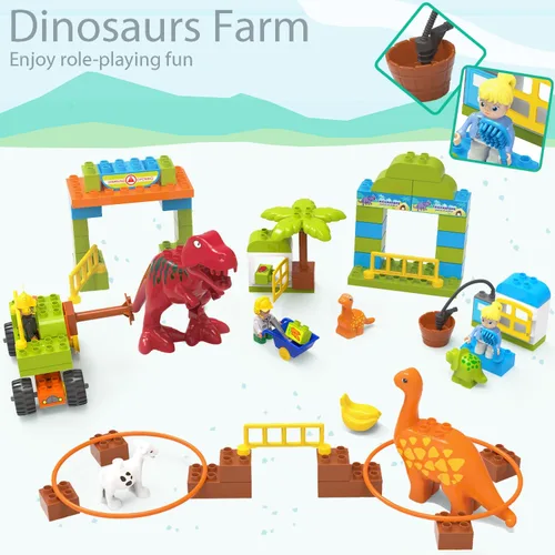 Vista 4 de Bloques de construcción para niños pequeños de 3 a 5 años, juguetes de dinosaurio