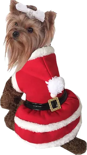 Vista 7 de Disfraces de Navidad para mascotas, ropa de perro de Papá Noel para perros pequeños, abrigos de otoño e invierno, sudaderas con capucha