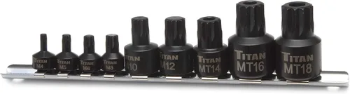 Vista 4 de Titan 16083 Juego de llaves de vaso de 3 piezas resistentes a manipulaciones XZN Triple Square