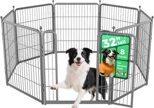 Vista 17 de FXW Aster - Corralito para perros diseñado para patio, 24 pulgadas, 8 paneles