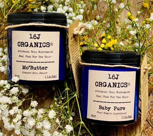 Vista 2 de 16J Organics - Set de regalo de humedad para mamá y bebé - Mantequillas corporales - 100% orgánico natural - Tratamiento de estrías y no tóxico puro