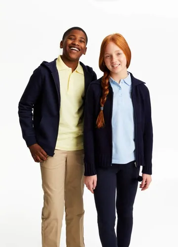 Vista 12 de French Toast Girls' Short Sleeve Picot Collar Polo School Uniform Shirt (Standard and Plus)