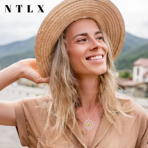 Vista 5 de Collar con colgante bohemio bohemio para mujer, con revestimiento de goma, flamenco, palmera, cactus, planta de verano, delicado, ligero, hermosos